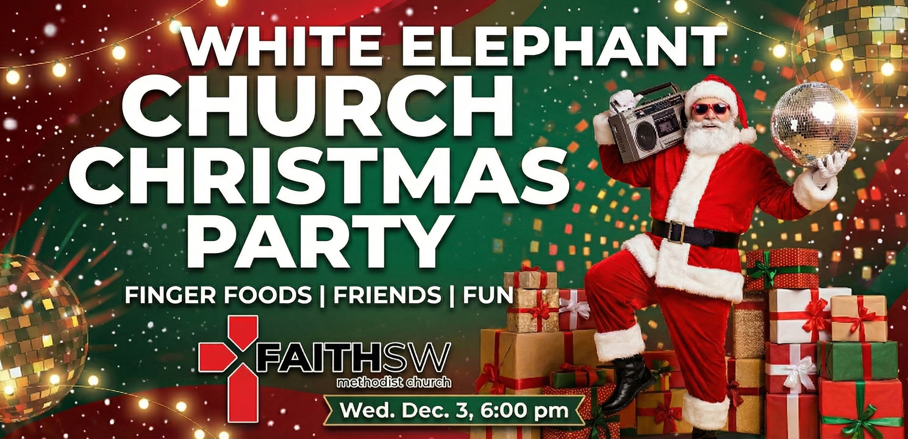 Friends celebrating at the Faith Southwest Christmas Party