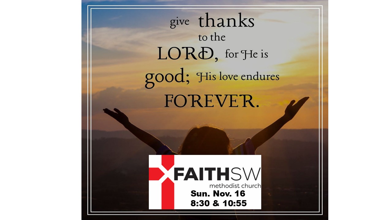 Table set for Thanksgiving reminding us to give thanks