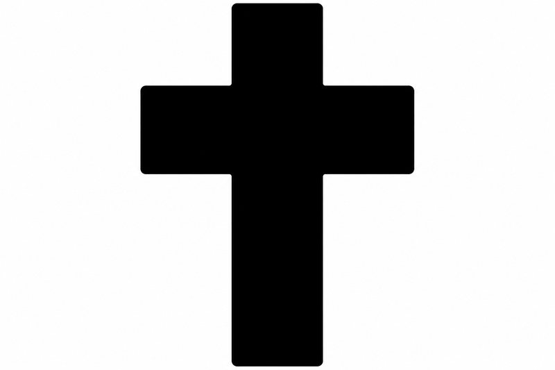 Cross whimsy, a stained-glass style puzzle piece