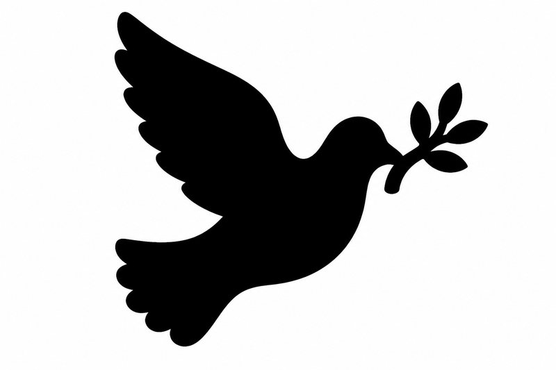 Dove whimsy, a stained-glass style puzzle piece
