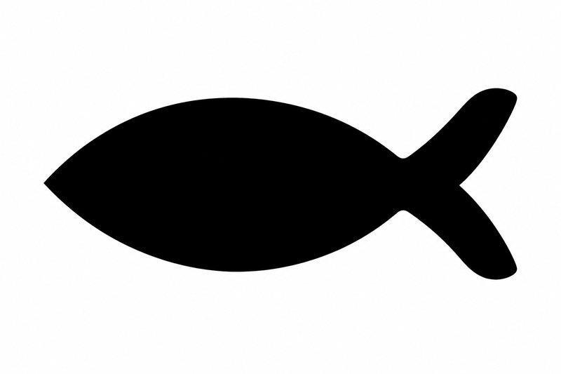 Ichthys fish whimsy, a stained-glass style puzzle piece